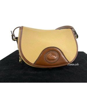 Vintage Dooney & Bourke Crossbody Flap Bag Wheat Purse